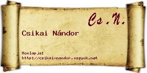 Csikai Nándor névjegykártya