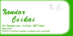 nandor csikai business card